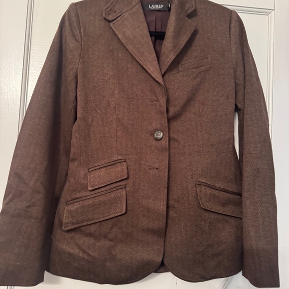 Ralph Lauren Mock Neck Ribbed Wool Blend Sweater XS Brown - Picture 1 of 2